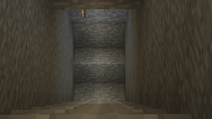 Minecraft drążenie zejścia do kopalni.